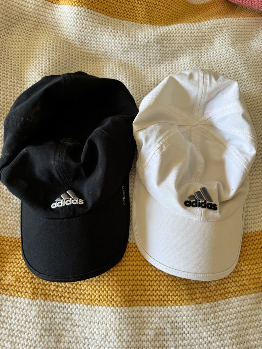 Adidas Adizero Baseball Caps - White and Black Dual Pack
